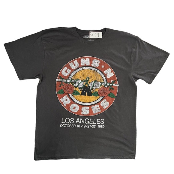 Guns and Roses Shirt Men Size L/XL Grey Los Angeles October 18-19 21-22, 1989 - Picture 1 of 3